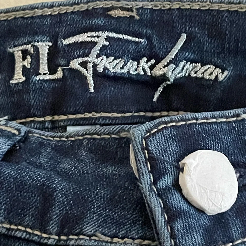 Sz S Frank Lyman Design Blue Embroidered Straight Leg Jeans - Picture 7 of 15